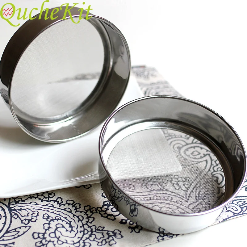 

18/20cm Stainless Steel Flour Sieve Kitchen Tea Strainer Mesh Colander Round Fine Mesh Filter Sifter Kitchen Cooking Accessories