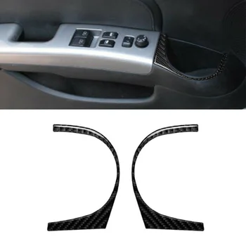 

2pcs Car Door Cup Holder Frame Cover Trim Stylish Carbon Fiber Interior Decorative Stickers For Nissan 350Z 2006-09