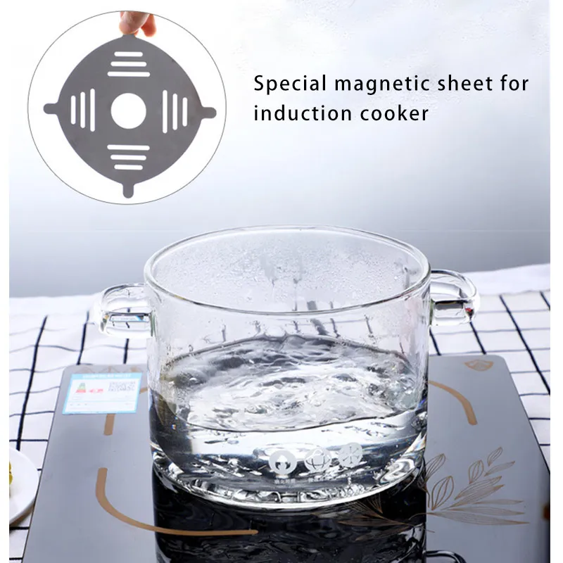 Kitchen Cookware Glass Pot With Lid Heat Resistant Pot Transparent - 1500Ml