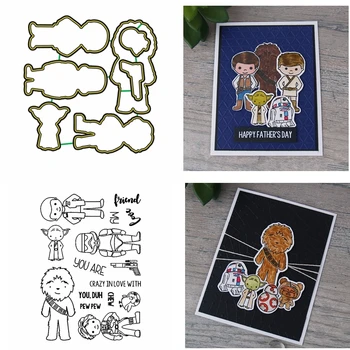 

Little Boys Alien Robot Metal Cutting Dies With Clear Stamps Unique English Words For Craft Album Making Template 2020