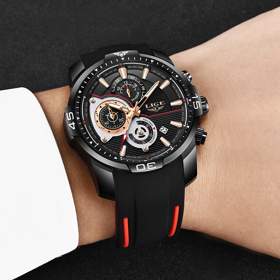 2022 LIGE Men Military Watches Luxury Creative Sport Watch Male Top brand Waterproof Quartz Watches Mens Clock Relogio Masculino