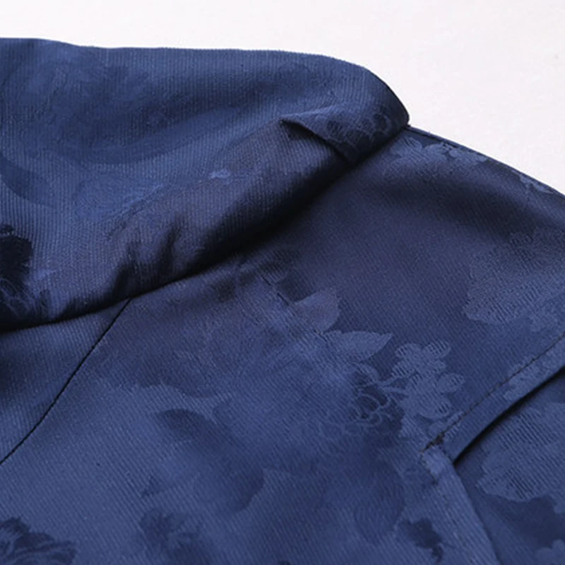 VOA Plus Size Heavy Silk Jacquard Printed High