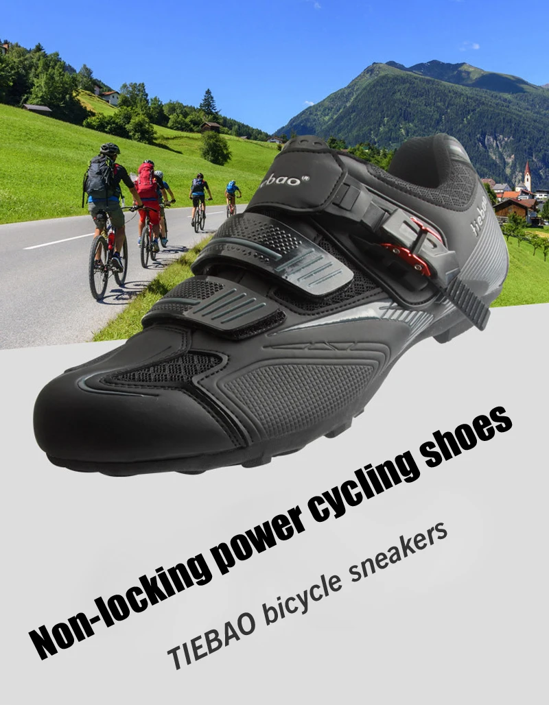 Tiebao Cycling Shoes New Non-lock MTB Road Bicycle Shoes Men Women Ventilation Suitable For Cycling Walking Rubber Outsole Shoes