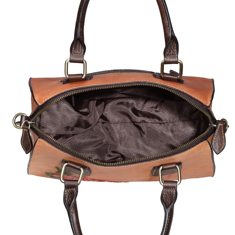 GO-LUCK Brand Fashion Genuine Leather Women Crossbody Shoulder Bag Women's Cowhide Messenger Bags Top-handle Tote Handbag