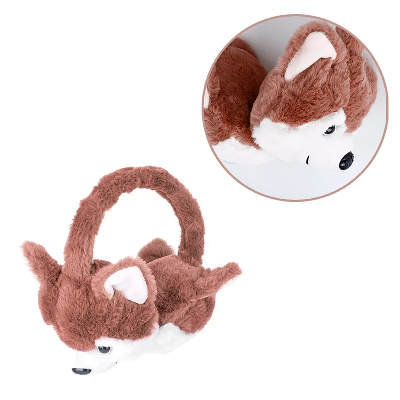 Kawaii Cute Animal Fur Earmuffs New Ear Warmer Dog Ear Muffs Winter Accessories For Women Plushed Cartoon Husky