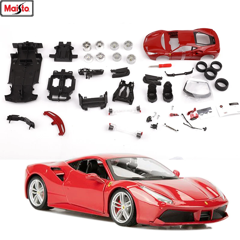 Maisto 1:24 Ferrari-488 8 стилей Ferrari Сборная модель автомобиля из сплава в сборе DIY игрушечный инструмент мальчик подарочная коллекция игрушек
