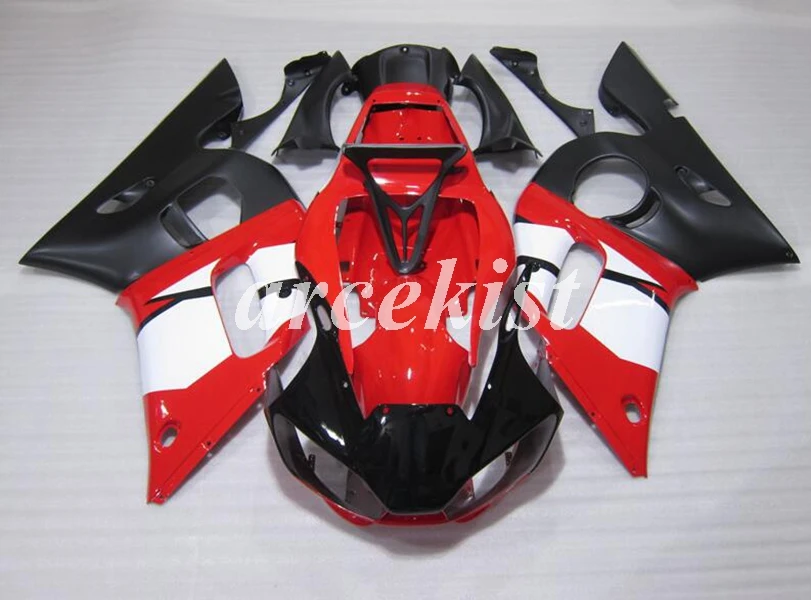 red black Новинка из АБС-пластика для мотоцикла обтекатели комплект подходит для Yamaha YZF-R6 98 99 00 01 02 R6 1998 1999 2000 2001 2002 тела комплект красного цвета - Цвет: red black