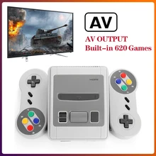 Jogos de vídeo da saída do sistema 620 av do console 8bit da tevê portátil built-in gamepads duplos mini consoles de jogo retro