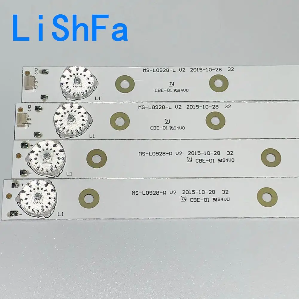

4PCS IN 1tv LED Backlight strip lamp MS-L0928-L/R 6V For AKAI AKTV3221 32LED38P Smart JS-D-JP3220-041EC E32F2000 D32-0A35
