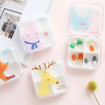 

1 Pcs Mini Pill Box Mini Cute Plastic Pill Box Medicine Case Container Drug Tablet Storage Travel Case Holder 2 Styles