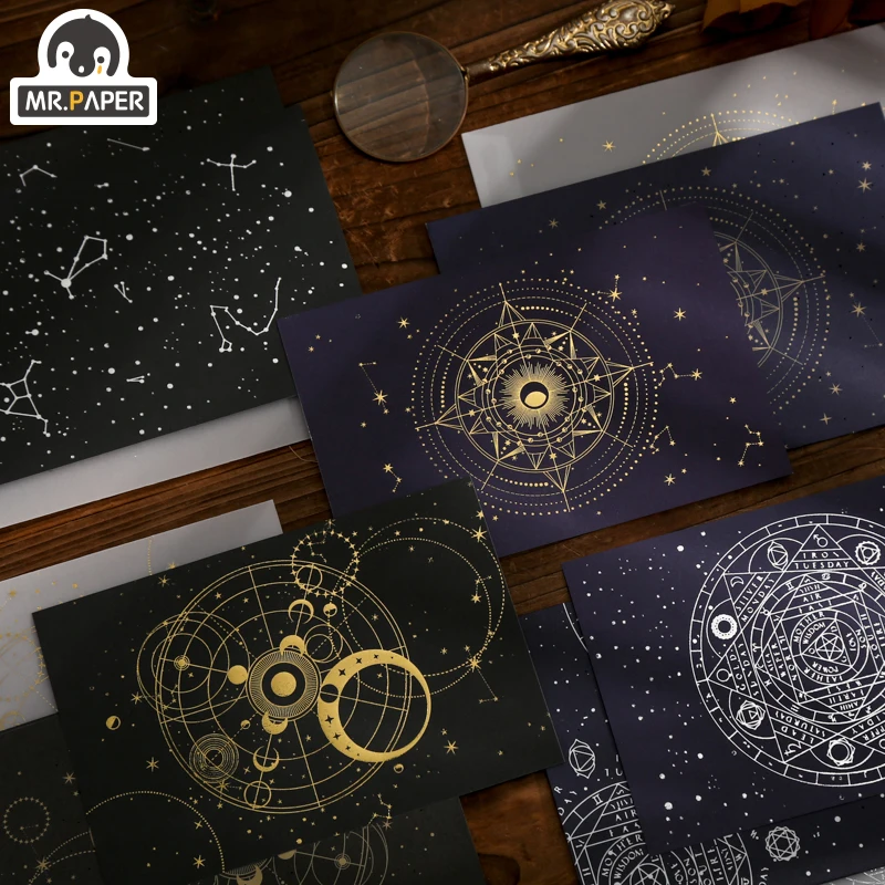 El Sr. De papel 3 unids/set 4 diseños Galaxy universo serie sobres con bronceado carta de mano de papel cuenta DIY Material de decoración