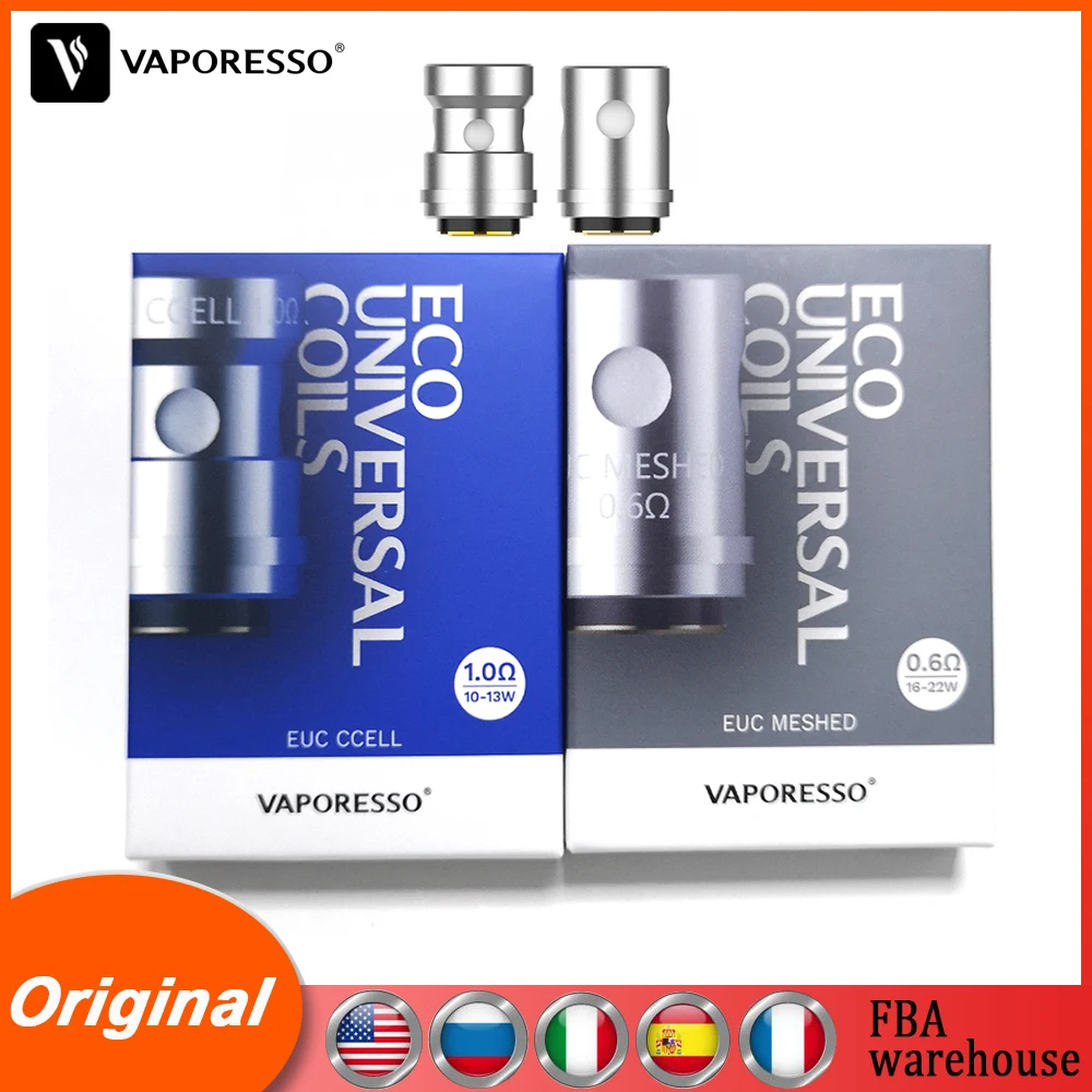 Оригинальный испаритель Vaporesso EUC CCELL сетчатая катушка с чайным волокном 0 6 Ом 1