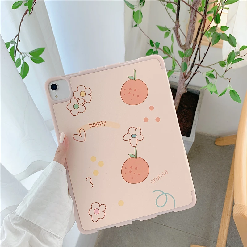 

2020 Cute Orange For iPad AIR 2 3 10.5 Pro 201910.2 inch Case for iPad 2017 2018 9.7 Mini 5 Cover Capa for ipad cover