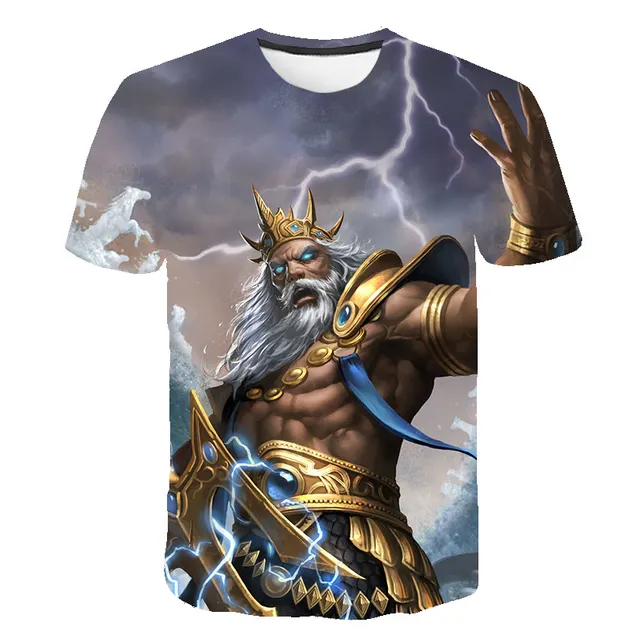 2020 Funny 3D Printed Men's T-shirt Anime Cartoon Poseidon Cosplay T-shirt Summer Short Sleeve O-Neck Shirt Casual Hot Sale