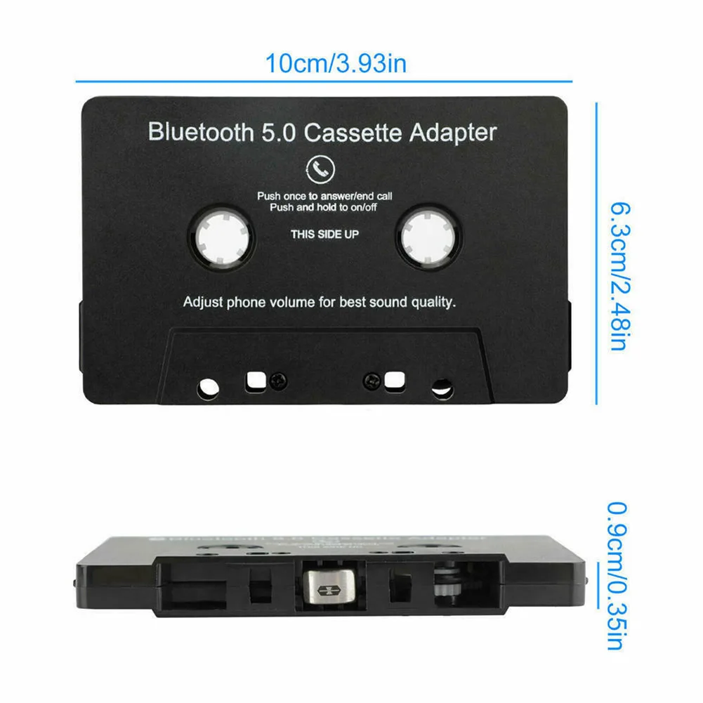 Car Bluetooth 5.0 Tape Cassette Adapter with Microphone 6H Music Time 168H Standby Smartphone Cassette Adapter Car MP3 Phone