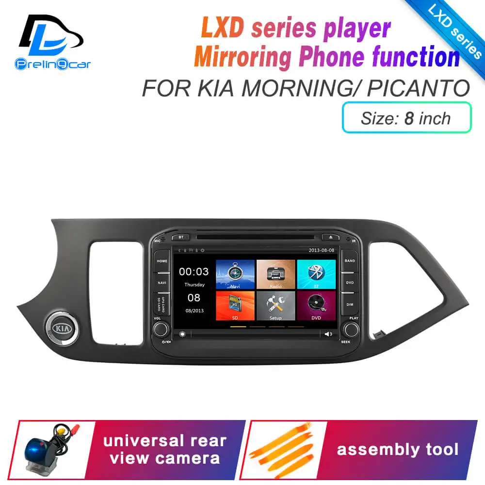 Android 9,0 DSP 4G Lte мультимедийный dvd-плеер для KIA Morning Picanto KX3 подголовник монитор Радио Стерео навигационная система - Цвет: LXD 8inch Morning