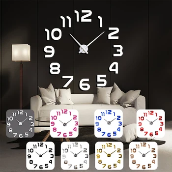 

Wall Clock Design Large Acrylic Mirror Clocks Stickers Living Room Accessories Decorative House Clock On The Wall Decor