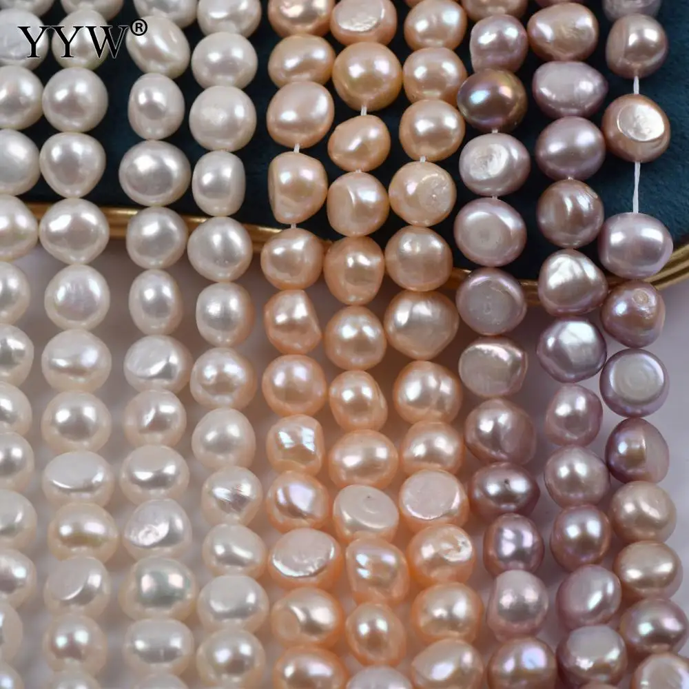Wholesale AAA Cultured Button Freshwater Pearl Beads 10-11mm Baroque Irregular Shaped Horizontal Jewelry DIY Necklace Bracelet