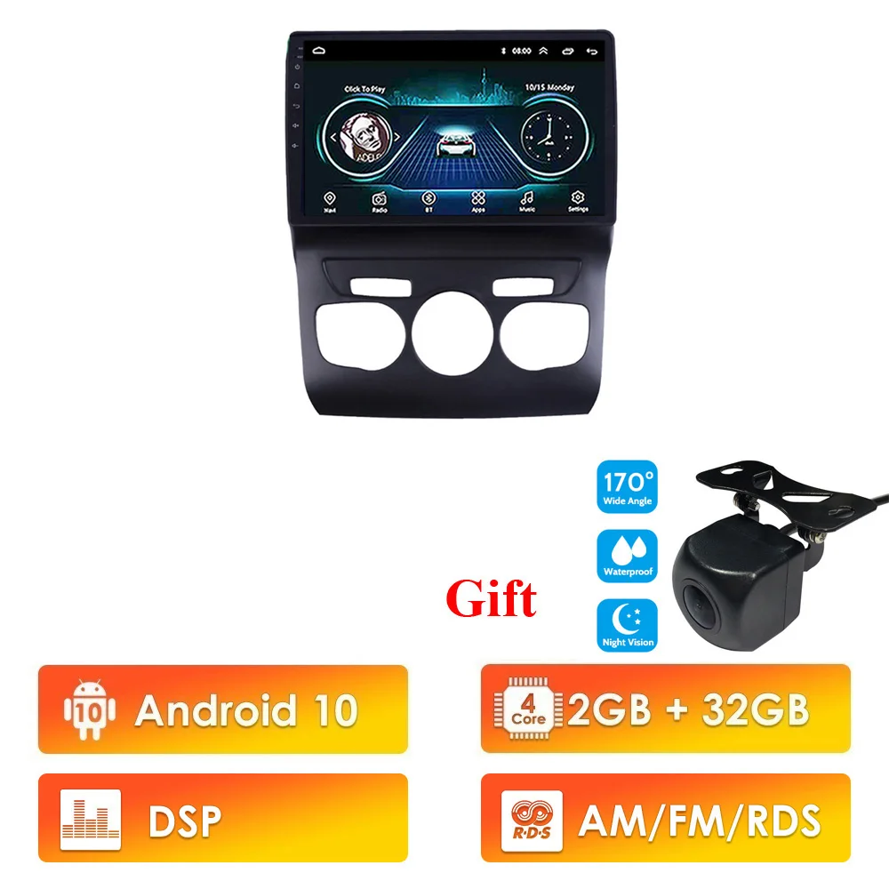 

2G+32G Android 10 DSP RDS IPS 2.5D 10.1 Inch GPS Navigation System Wifi Bluetooth Car Radio For Citroen C4 C4L 2013 -2017