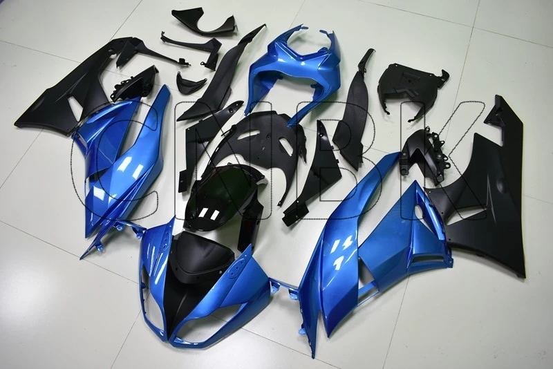 Для Kawasaki Zx6r 2009 кузов 636 Zx-6r 2009 цвет синий, черный; большие размеры обтекатель Наборы 636 Zx-6r 2009-2012 обтекатели
