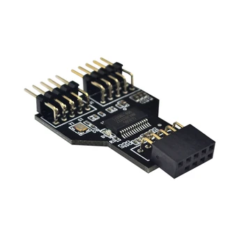 

9 Pin USB Header Female 1 to 2 Male Board 9-Pin USB HUB USB 2.0 9 pin Connector Adapter for NZXT Liquid Cooling for RGB Splitter