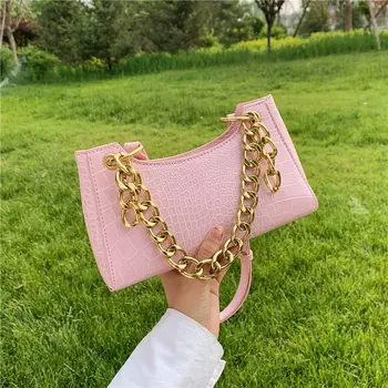 

Vintage Bags For Women 2020 Spring Style Small Shoulder Bag Leather Purse And Handbags Thick Chain Women Bags Female Clutches