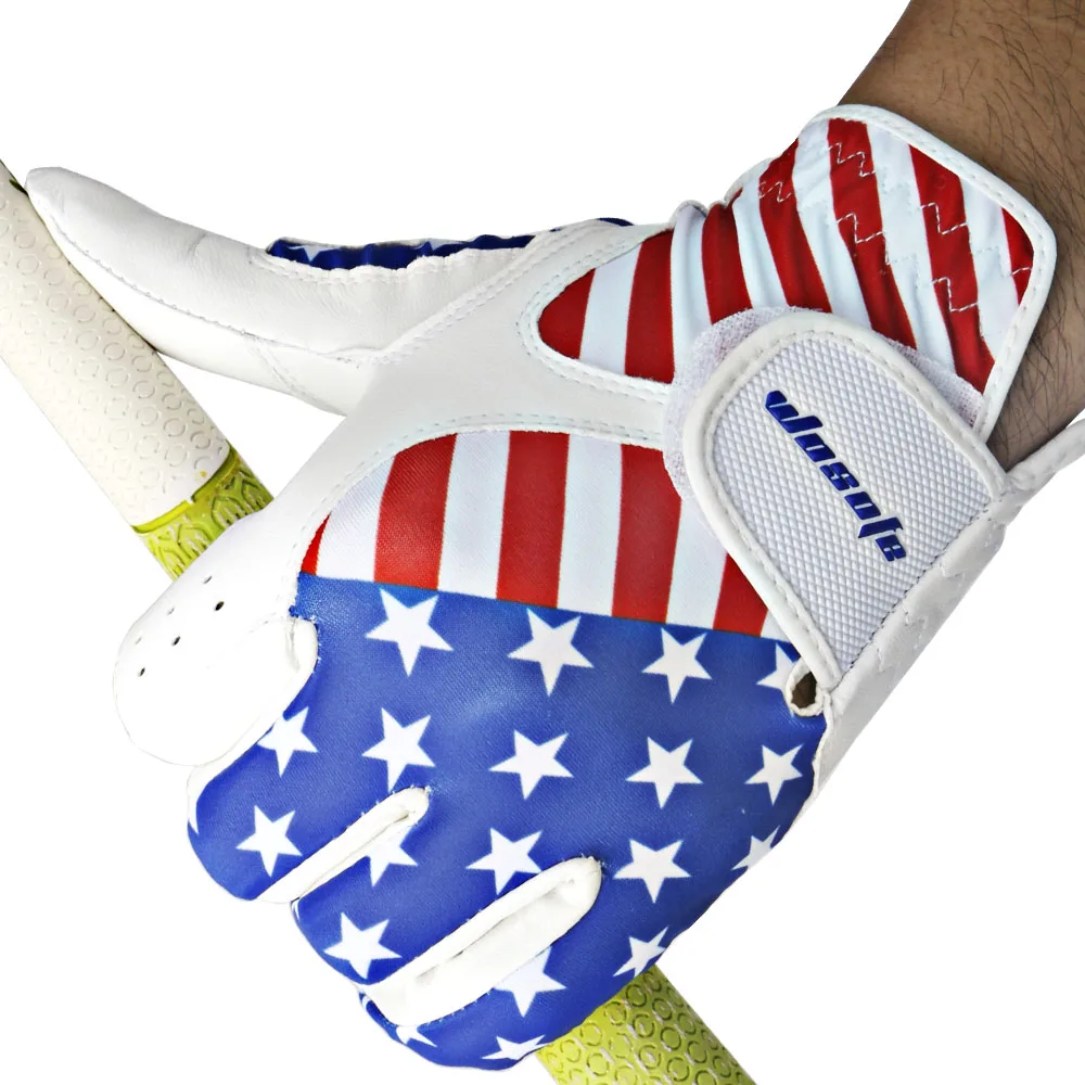 Новая перчатка для гольфа с флагом США, кожаная перчатка для мужчин и женщин, мягкий дышащий для занятий спортом на улице, перчатка