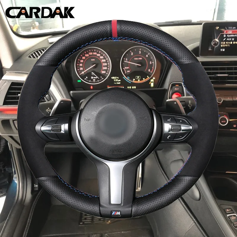 Чехол на руль из искусственной замши CARDAK для BMW F87 M2 F80 M3 F82 M4 M5 F12 F13 M6 F85 X5 M F86 X6 F33 F30