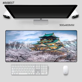 

MRGBEST Mouse Pad big size Japan Spring Cherry Picture Non-slip Optional Thickness Rubber with Locked Edge Wrist Mats for Gamer