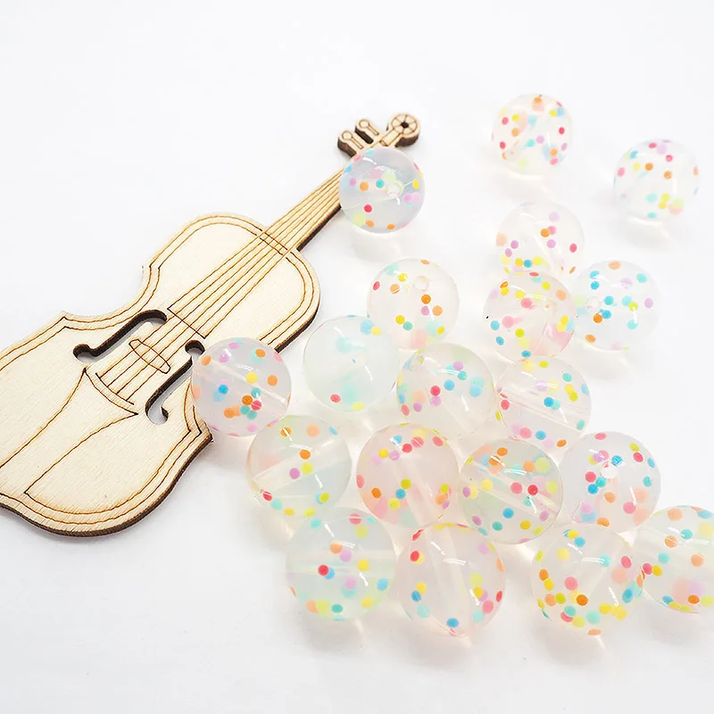 Chenkai 10PCS 15mm Crystal Gritty Beads Silicone Beads Teether Food Grade DIY Baby Jewelry Necklace Chain Crafts Accessories