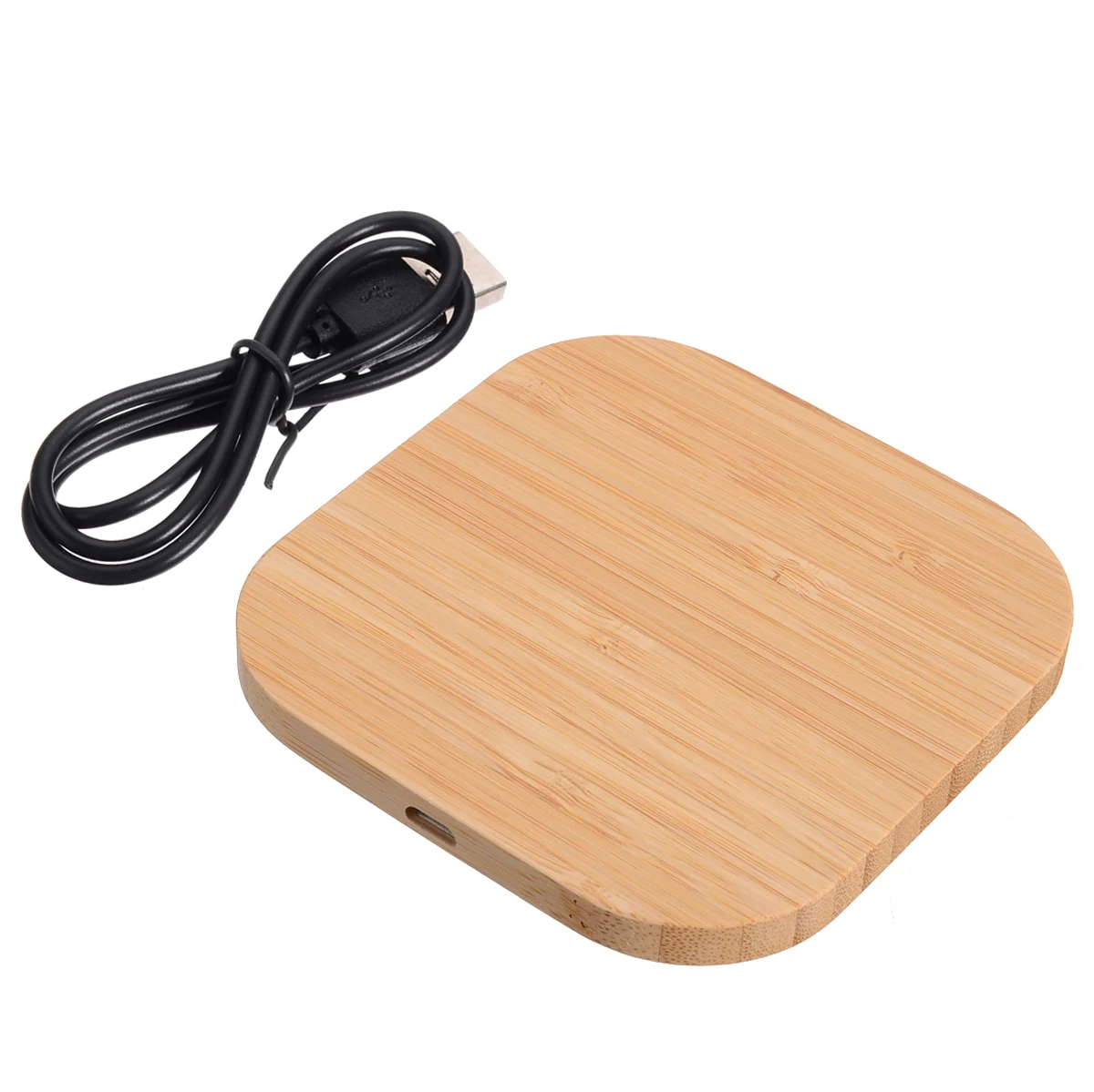 Portable Square Wood Bamboo Qi Wireless Charger Charging Pad Mat For iPhone 8 Plus X Samsung Galaxy S6/S6 Edge For Nexus 4 5 6