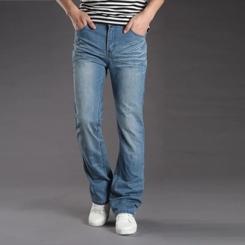 

Jeans For Men Men's Modis Micro-Horn Blue Jeans Korean version of the tide Slim Small trumpet Denim pants Biker Jeans
