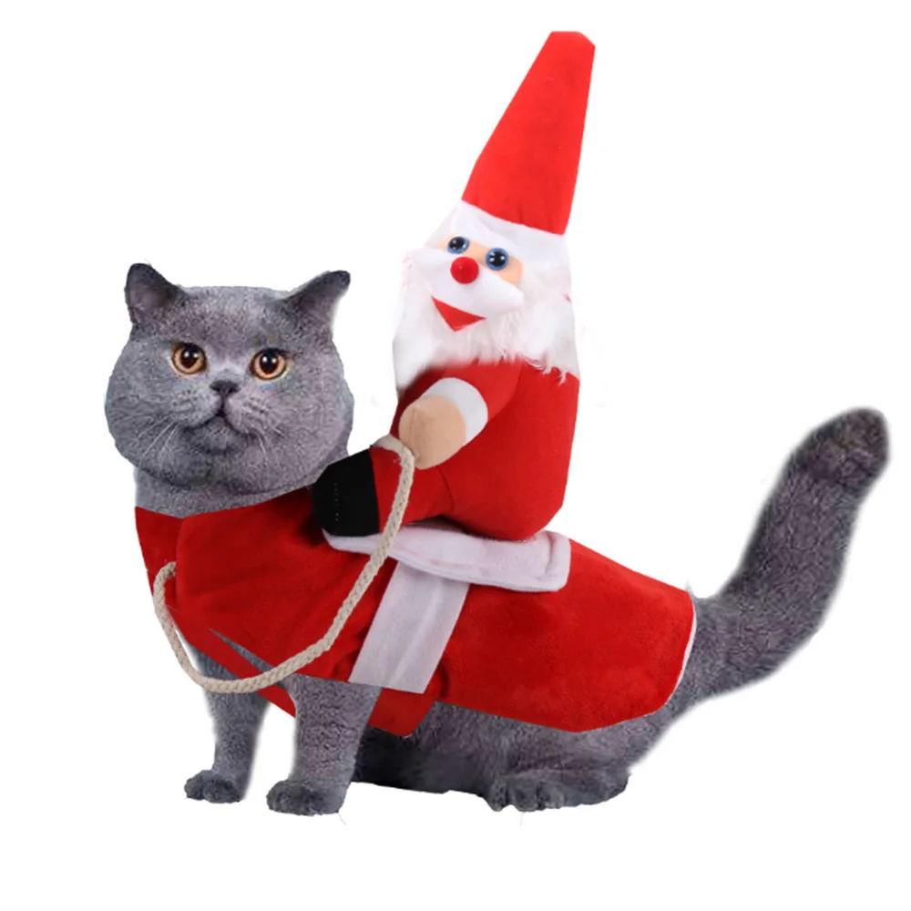 Кота собаки любимчика рождественские костюмы забавные Санта Клаус костюм для