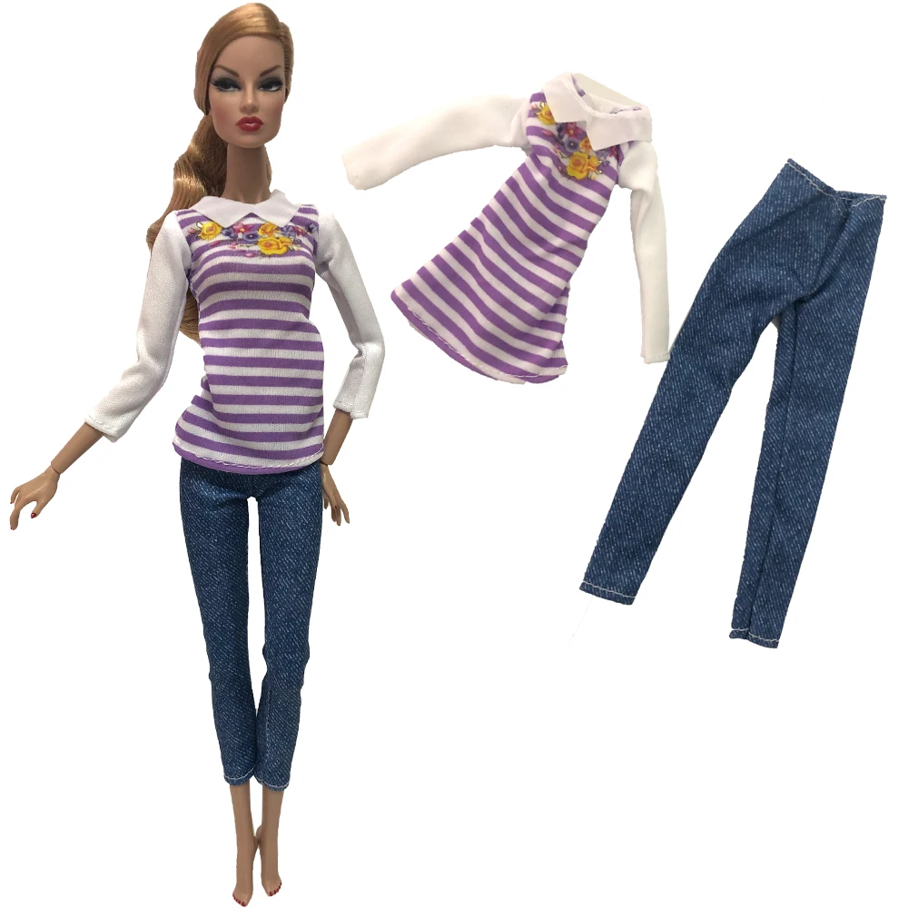 

NK 2020 Newest Doll Noble Casual Set Exquisite Handmade Party Fashion Dress For Barbie Doll Best Child Girl Gift 264A 1X