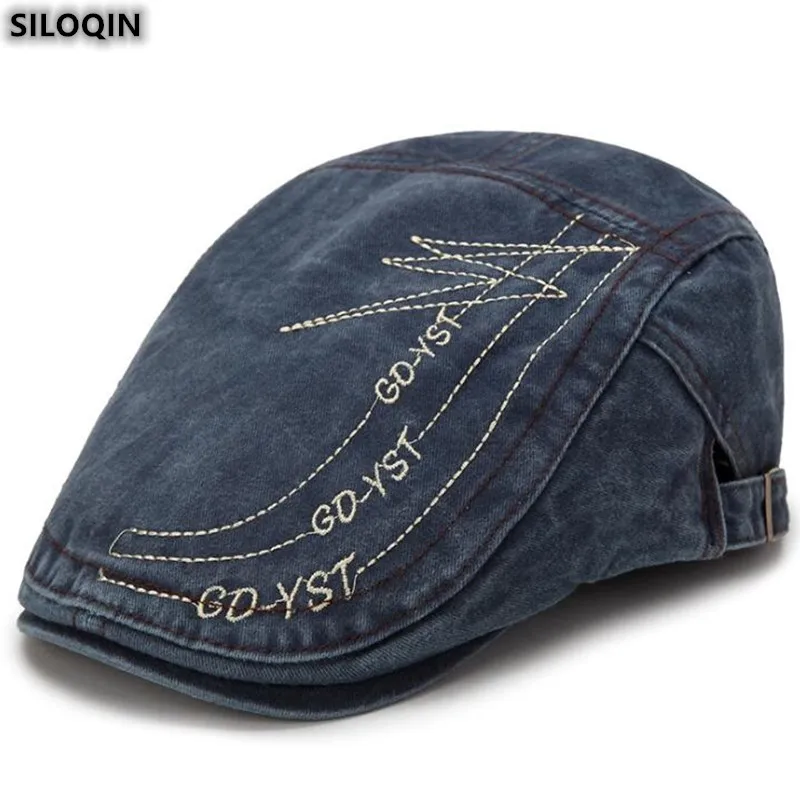 SILOQIN новые весенние осенние модные хлопковые береты для мужчин и женщин Регулируемый размер Элегантная вышивка ретро круглая Кепка унисекс шляпа