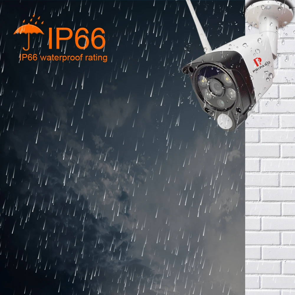 Pripaso беспроводная камера безопасности 1080P Full HD уличная Водонепроницаемая WiFi камера наблюдения PIR датчики движения камера ночного видения