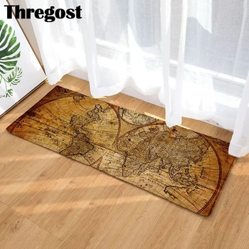 

Microfiber Kitchen Carpets Doormat Map Printed Welcome Floor Mats Carpet in the Hallway Rugs for Living Room Anti-Slip Mat