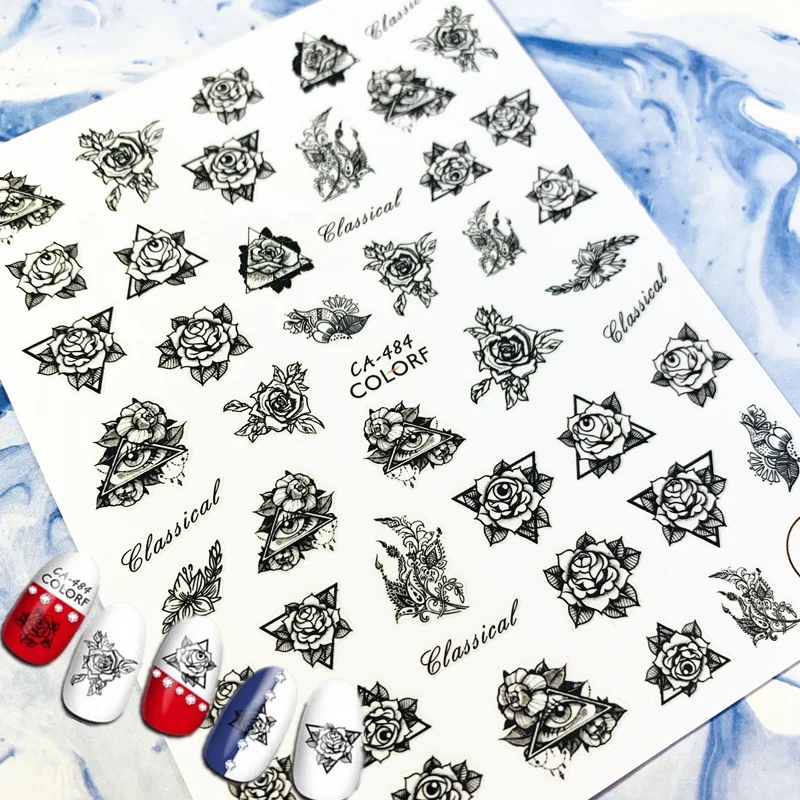 Newest CA sereis CA 481 Rose butterfly 3d nail art sticker nail decal stamping export japan 4