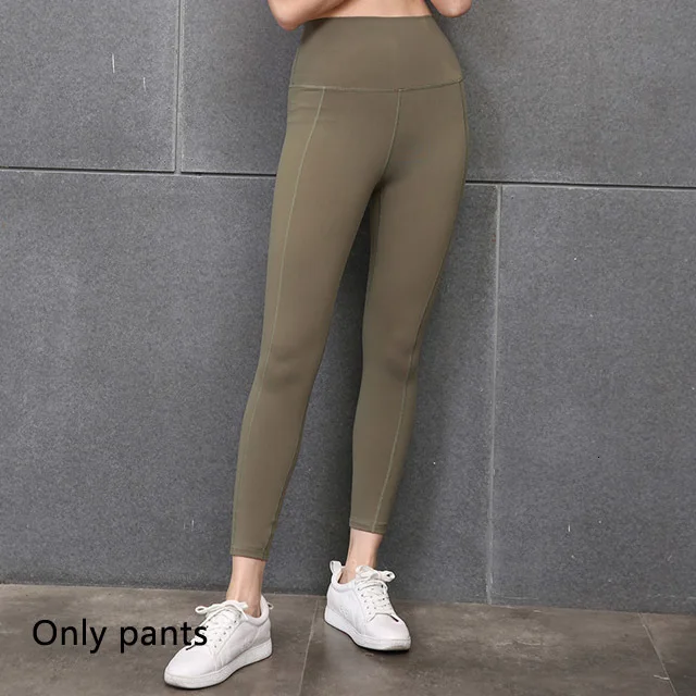 Green pants 2 шт./компл. Бесшовные Йога Комплект Для женщин Фитнес Костюмы спортивная женская, для спортивного зала, леггинсы, колготки мягкий пуш-ап спортивный бюстгальтер, спортивный костюм - Color: Green pants