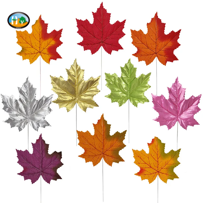 

Huiyun Model Single Piece Maple Leaf Fallen Leaves with Rod Harvest Festival Retro Home Decoration Photographic Prop