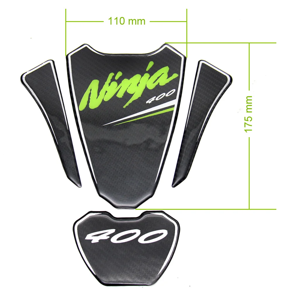 Ninja 400, накладка на бак, мотоциклетная наклейка, пленка для KAWASAKI NINJA400, углеродное волокно, наклейка, газ, топливная защита, мото наклейка, отражающая