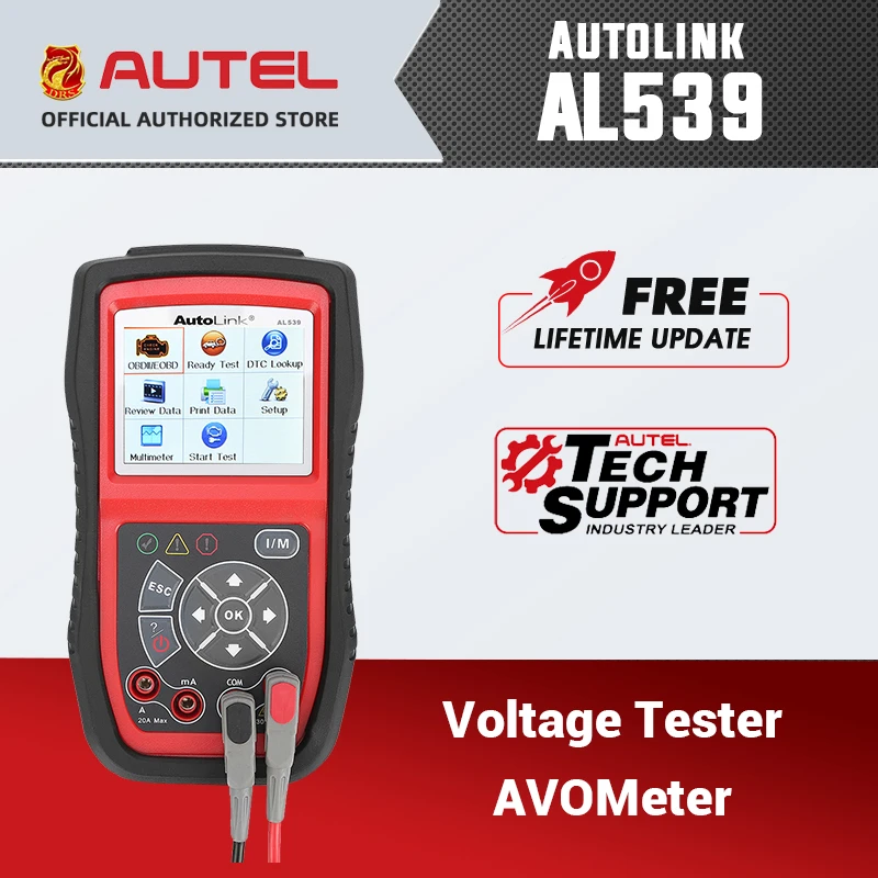 cheap car inspection equipment Autel AutoLink AL539 OBD2 Scanner LED AVOmeter Auto Code Reader Electrical Voltage Test AVO Meter Battery Tester Free Update buy car inspection equipment