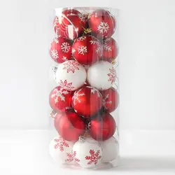 100% абсолютно новые и высококачественные 24 шт окрашенные смешанные Рождественские шары для окна дома украшенные рождественские украшения