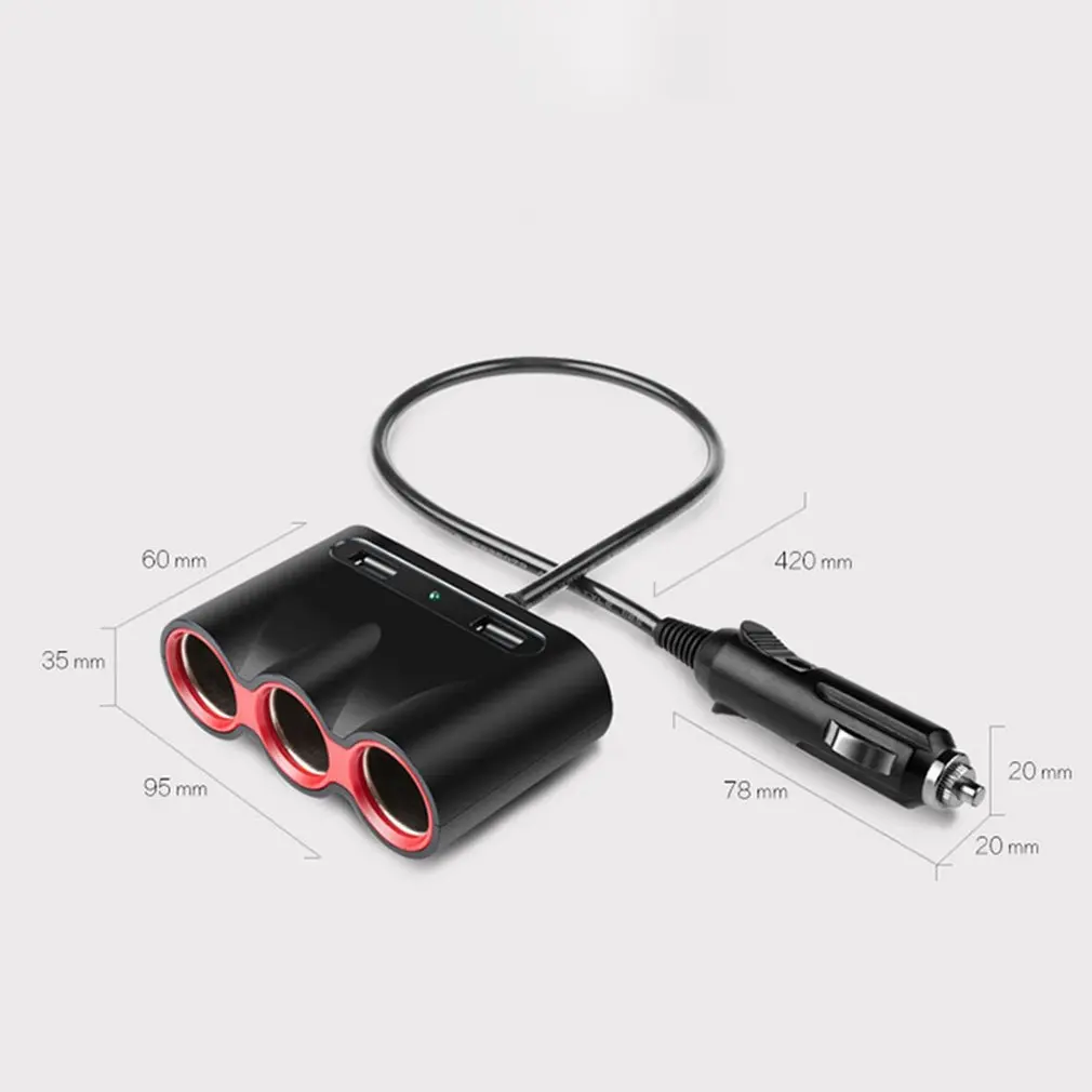 12 V-24 V Автомобильный Прикуриватель разъем светодиодный USB Зарядное устройство адаптер 3.1A обнаружения для телефона MP3 DVR аксессуары