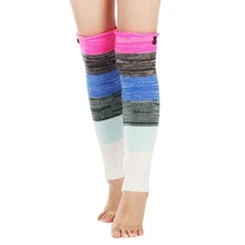 Женские зимние гетры выше колена, Длинные вязать крючком для ног, 3 цвета, милые блестящие носки, женские гетры, Beenwarmers