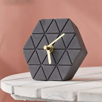 

Simple Cement Mute Clock Silent Clock Desktop Clock Desktop Decoration Bedside Clock Black Home Decor