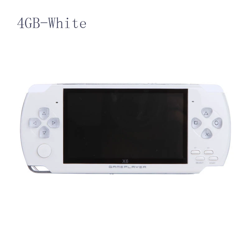 4G-White Видео приставка игровая X6 игры игровая приставка игровая консоль для psp игры ручной Ретро игры 4,3 дюймов экран Mp4 плеер Игры Поддержка камеры, видео, электронной книги - Цвет: 4G-White