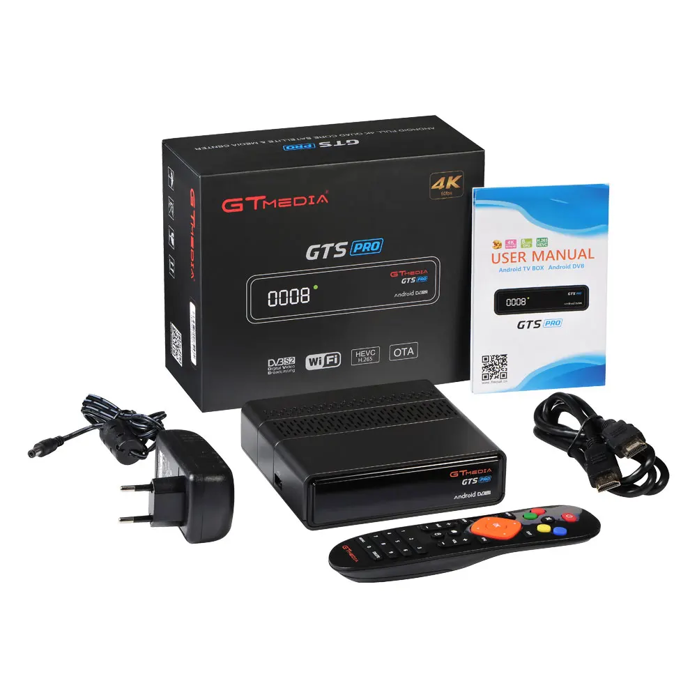 GTmedia GTS pro Android 6,0 4K ТВ-бокс DVB-S2 спутниковый приемник-декодер 2 Гб ОЗУ 8 Гб ПЗУ Amlogic S905D BT4.0 смарт-приставка