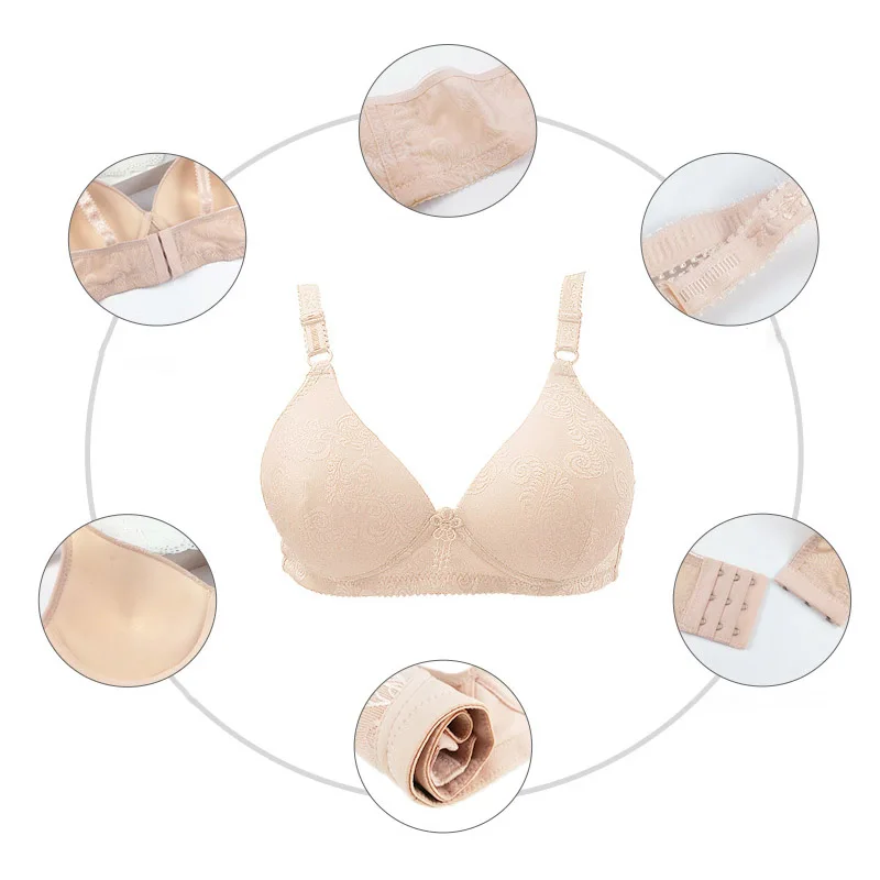 Women Soft Lingerie Plus Size Women Full Cup Wireless Bras Sexy Women Push Up Bra Wire Free solid 0448