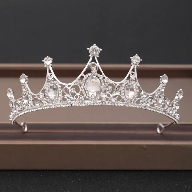 Wedding Crown Hair Jewelry Bridal Headpiece woman Baroque Rhinestones Crystal Tiaras Bride Party Crowns Wedding Hair Accessories Silver